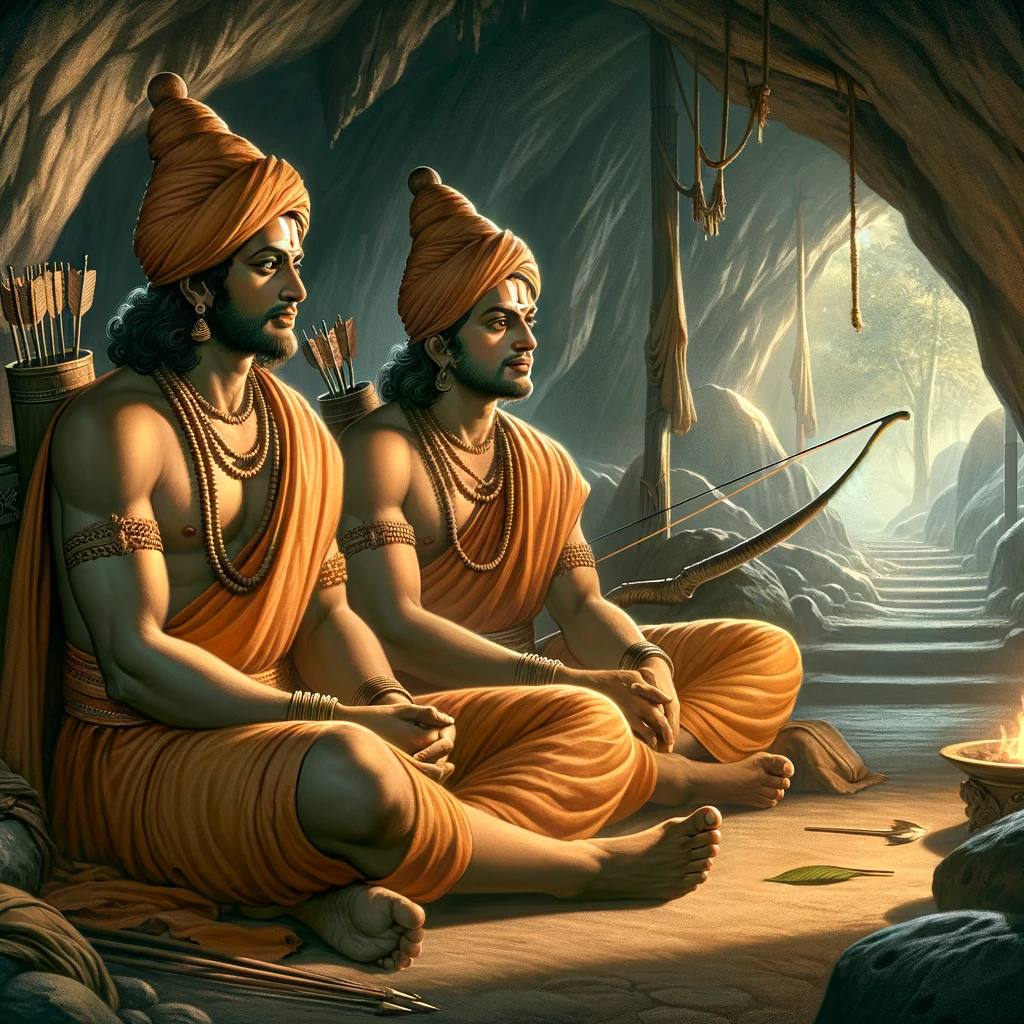 Rama Resides in a Cave on Mount Prasravana